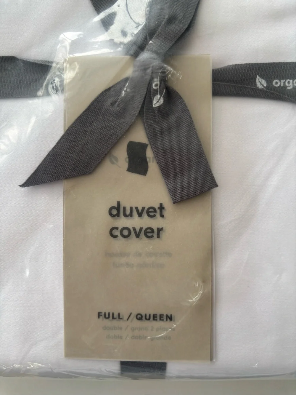 West Elm White Organic Duvet Cover